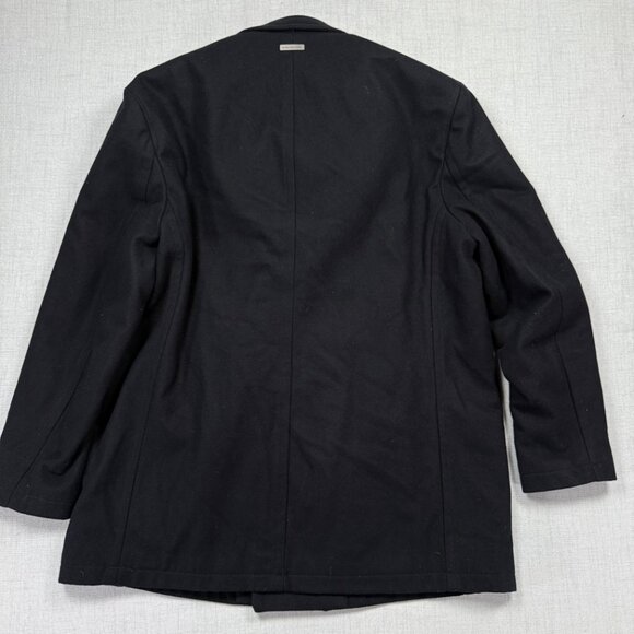 Marc New York Double Breasted Peacoat Black Wool Blend Zip Insert Lined - Picture 2 of 14